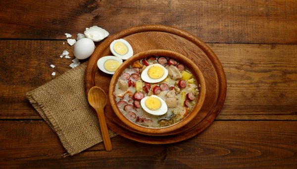polandshiok.sg Traditional Zurek with sausage and egg, white borscht, polish homemade Easter soup