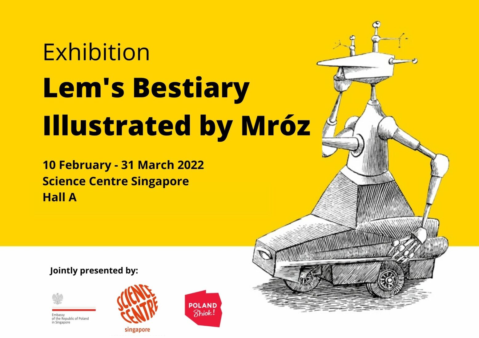 Lem’s Bestiary Illustrated by Mróz Exhibition poster | polandshiok.sg