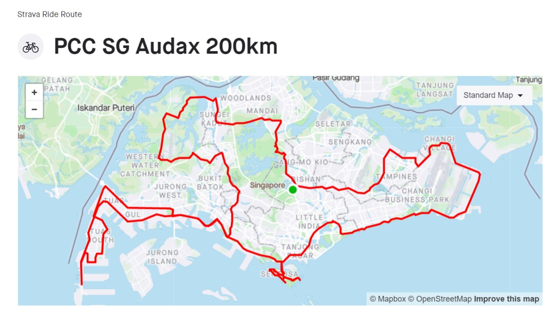 audax ride map Singapore