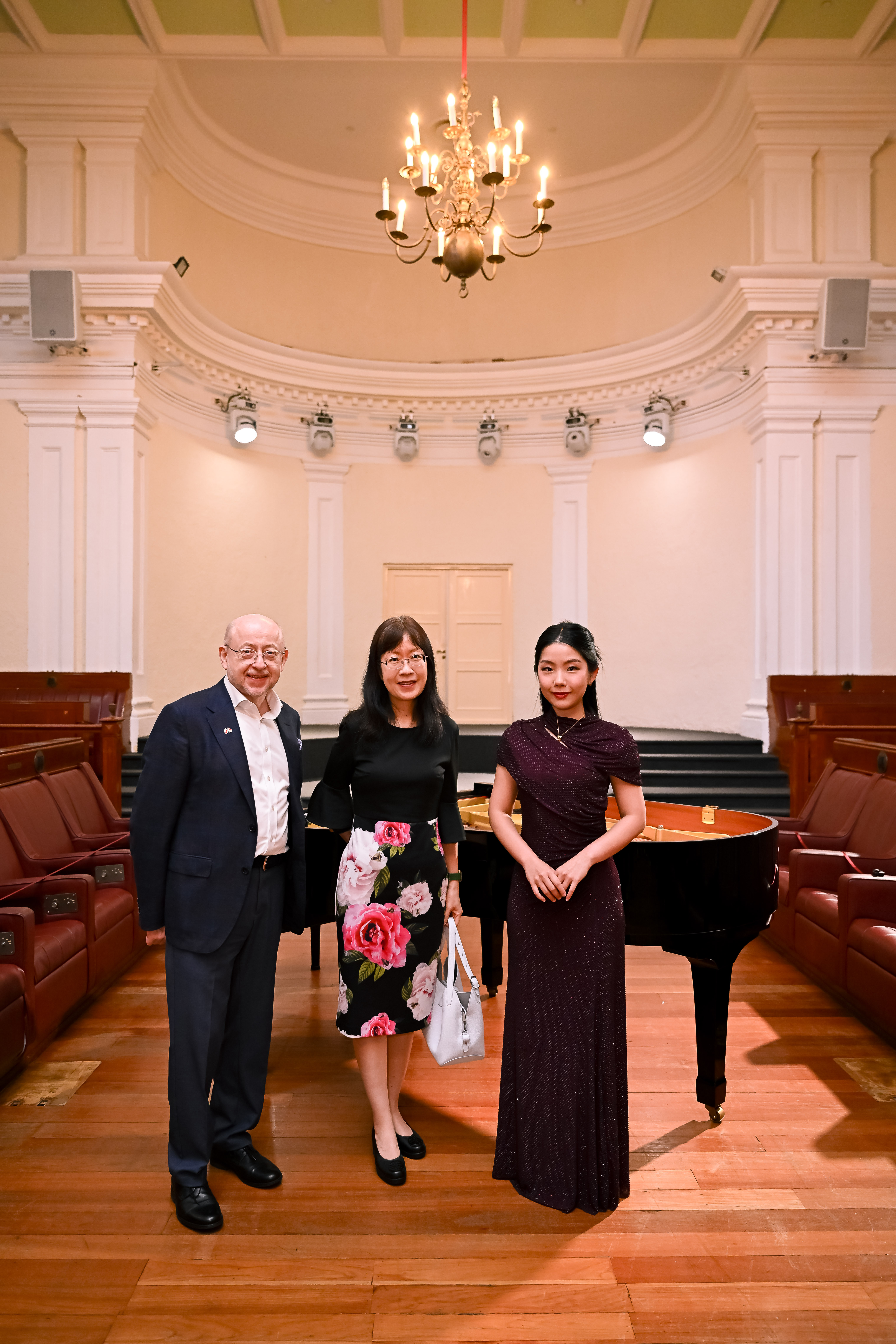 Ambassador Tadeusz Chomicki, Lee Huay Leng, Churen Li during Chopin vs AI recital