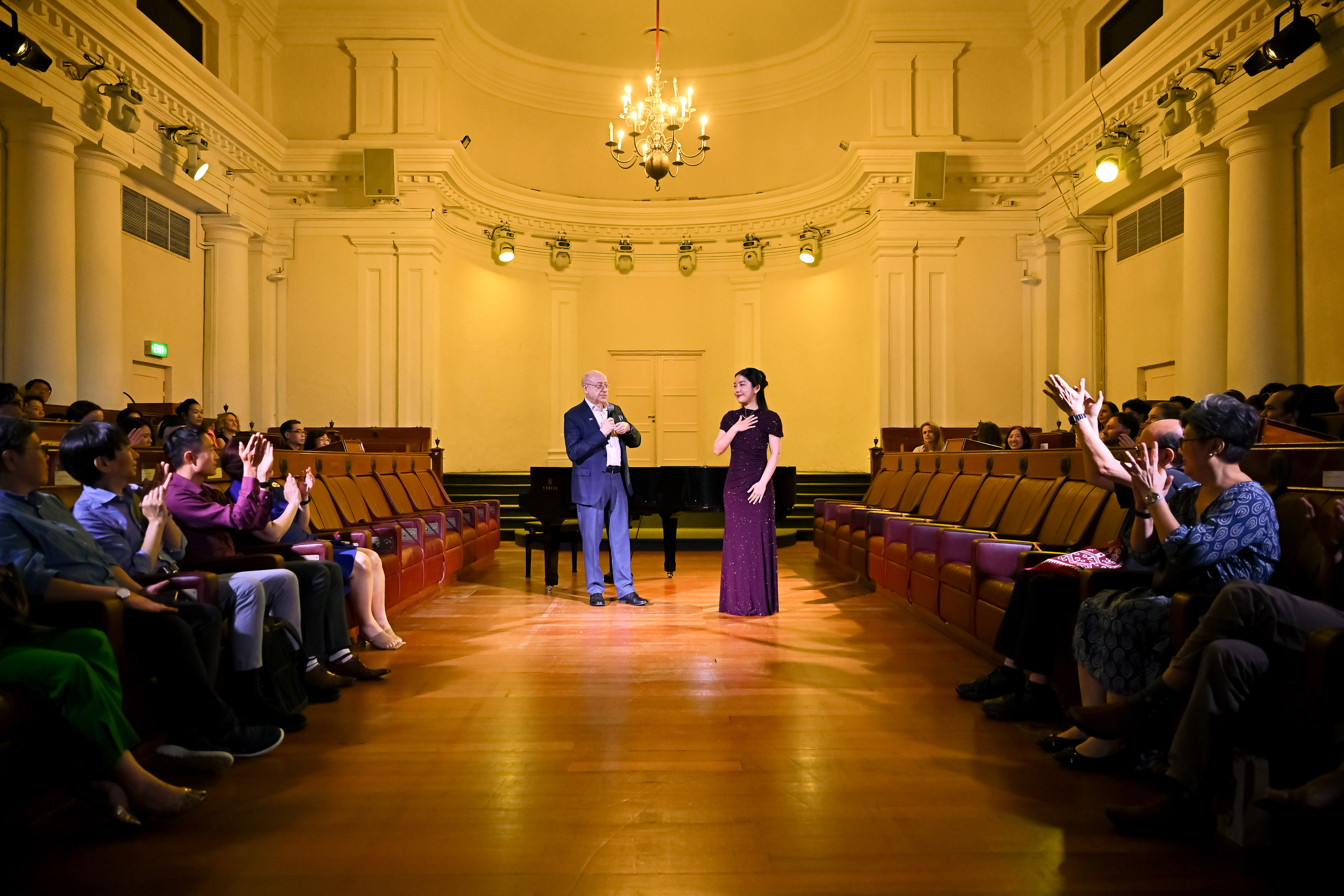 H.E. Ambassador Tadeusz Chomicki with Churen Li during Chopin vs AI recital